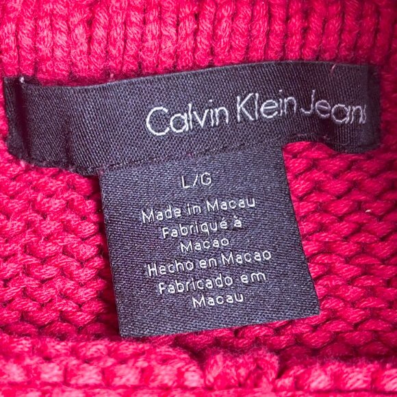 Vintage Women's Calvin Klein Jeans Cozy Cable Knit Turtleneck Sweater - Picture 4 of 10